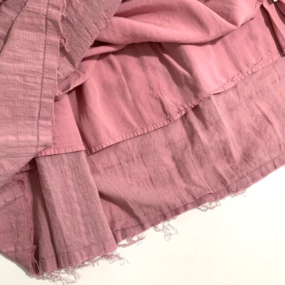 Pink Lily Mauve Long Sleeve Smocked Mini Dress Small Babydoll Milkmaid Boho - Picture 12 of 13